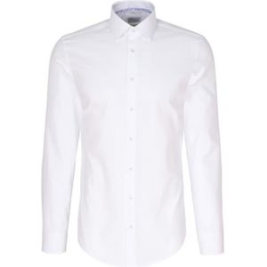 Seidensticker Zakelijk overhemd voor heren, X-Slim Fit, strijkvrij, Kent-kraag, lange mouwen, 100% katoen, wit, 36