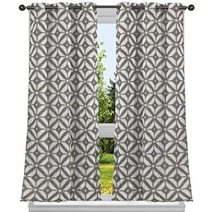 Home Maison Metallic Getextureerde Gordijn Set, Grijs-Zilver, 38x84