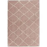 Mint Rugs Hoogpolig tapijt Hash Pink Creme, 160x230 cm