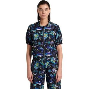 Arena Capsule Collection Fun Planet Damesjas met korte mouwen en capuchon, Zwart Multi, L