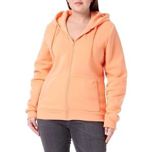 Ucy Stijlvolle capuchontrui voor dames met ritssluiting polyester sappig groen maat XL, apricot, XL