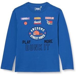 Primigi Dribbler T-shirt met lange mouwen, zonder hals, voor kinderen en jongens, Blauw, 7 jaar