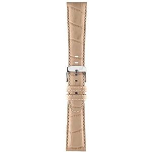 Morellato Voetbal Alligator reliëf kalfsleer lederen horlogeband in beige, Beige, 22 mm, riem