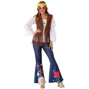 Atosa-60005 Atomsa-60005 kostuum hippie M-L volwassenen dames, 60005, blauw, M-L