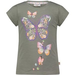 Meisjes T-shirt print seq. Butterfly, licht kaki, 92-98