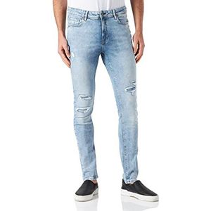 Teddy Smith Flash skinny jeans heren, Bleached Destroy, 40