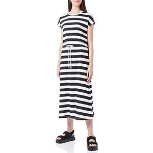 ONLY Onlmay S/S Midi Stripe Dress JRS jurk voor dames, zwart/strepen: cloud dancer (kia), L