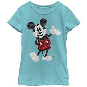 Disney Characters Mickey Poly Girl's Solid Crew Tee, Tahiti Blue, X-Small, Tahiti Blue, XS