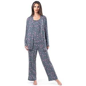 Fruit of the Loom dames ademende tanktop, broek en vest slaapset, Bloemenprint, 4X