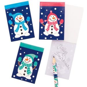 Baker Ross AX438 12 Sneeuwpop Kerstmis Notitieboekjes - 12 Stuks, Tekenblokken Voor Kinderen, Ideaal Vulmiddel Voor Feesttassen