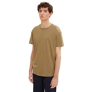 TOM TAILOR Denim Uomini T-shirt met backprint 1033995, 12912 - Splashed Clay Beige, L