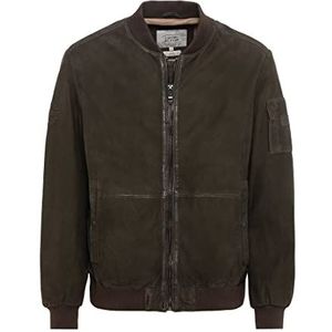 camel active Heren 431400/1L20 Leather Blouson, kaki, 52, kaki, 52