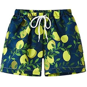 Little Hand Sneldrogende strandshorts voor jongens, Blauw 4, 5-6 Jaren