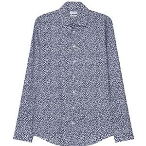 Seidensticker Heren business overhemd - slim fit - Kent kraag - lange mouwen - 100% katoen, blauw, 37