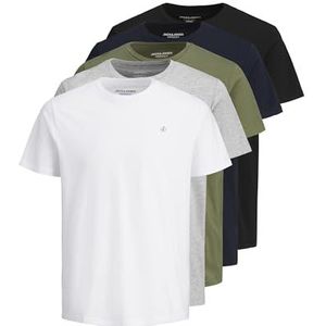 JACK & JONES Heren T-shirt Logo Ronde Hals T-Shirt, wit, XL
