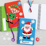 Baker Ross FE994 mini kerst notitieboekjes voor kinderen - Pak of 4, notitieboekjes voor kinderen, ideaal om de notitieboekjes te gebruiken om in feestzakjes te doen