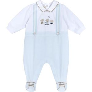 Chicco, Babyrompertje van zacht en licht katoen, met comfortabele beenopening, ideaal voor lente en herfst, ontworpen in Italië, babykleding 0-24 maanden, lichtblauw (2), 3 Maanden
