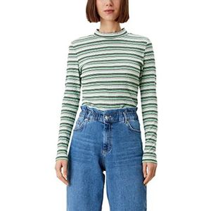 s.Oliver Women's 120.10.202.12.130.2110010 T-shirt, Garden Green Strip, L