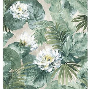 VILVER vliesbehang, digitale print op vlies, PVC-vrij, milieuvriendelijke HP-latex-inkt. Collectie Tropical. Speciale breedte 68 cm x lengte 10 m. Voor 6,80 m2. NATAU.2383 W-03.