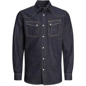 Jack & Jones Jjireno Jjshirt Mf 241, Denim Blauw, L