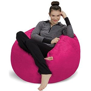 Sofa Sack L-De nieuwe comfortervaring zitzak met traagschuimvulling, perfect om te relaxen in de woonkamer of kinderkamer, fluweelzachte velours bekleding in magenta