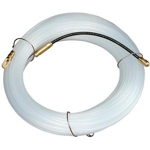 Kabelspanner van wit nylon met een diameter van 4 mm en een lengte van 25 m, ideaal voor de efficiënte en nette beveiliging en organisatie van je kabels bij verschillende projecten.