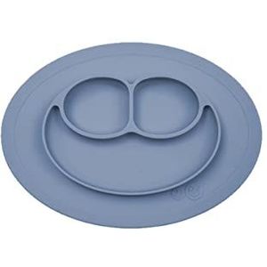 ezpz Mini Mat 12 maanden + bord van 100% siliconen met geïntegreerde placemat voor baby's en peuters, indigoblauw