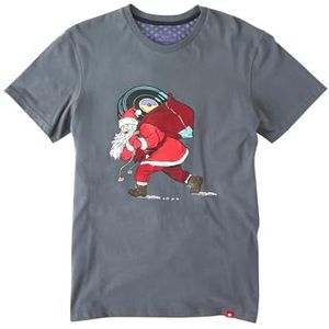 Joe Browns Heren Novelty Santa Delivery Graphic Crew Neck T-shirt met korte mouwen, grijs, XXL, Grijs, XXL