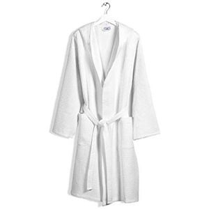 Caleffi Badjas van katoen, wit, polo, 69367