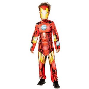 Rubies Iron Man kostuum voor jongens, jumpsuit en masker, officieel Marvel kostuum, duurzaam kostuum, groene collectie, voor Halloween, Kerstmis, carnaval en verjaardag.