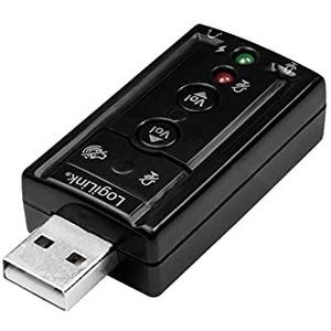 LogiLink UA0078 - USB geluidskaart met Virtual 7.1 geluidseffect, luidspreker/microfoon/headset/IP-telefoon verbinden met de pc