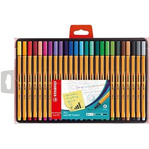 Fineliner - STABILO point 88 - 25 stuks - met 25 verschillende kleuren