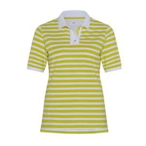 BRAX Style Cleo poloshirt voor dames, piqué, gestreept T-shirt, Cyber Lime, 46