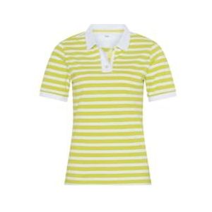 BRAX Style Cleo poloshirt voor dames, piqué, gestreept T-shirt, Cyber Lime, 42