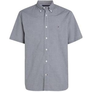 Tommy Hilfiger Heren Flex Gingham Rf Shirt S/S Casual Shirts, Blauw, 3XL, Desert Sky/Optic White, 3XL grote maten tall