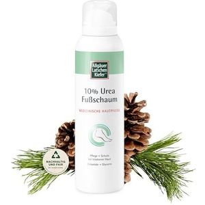 Allgäuer Latschenkiefer 10% Urea voetschuim, luchtig, zijdeachtig voetschuim voor een zachte verzorging en soepele voeten, vermindert drukplekken op droge voeten, 150 ml