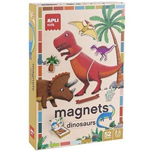APLI Kids 19233 - magneetspel Fun Dinos - magneetbord met 52 delen dinosaurus - bevriest voor kinderen vanaf 4 jaar