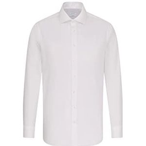 Seidensticker Zakelijk overhemd voor heren, strijkvrij, getailleerd overhemd met lange mouwen, Kent-kraag, 100% katoen, wit, 40
