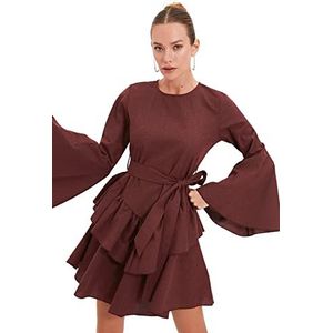 TRENDYOL Dames Mini Skater Regular Woven Jurk, bordeaux, 40