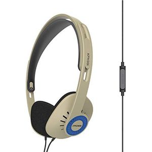 Koss KPH30iRB On-Ear hoofdtelefoon, in-line microfoon en touch afstandsbediening, D-profiel ontwerp, bedraad met 3,5 mm stekker, ritme beige