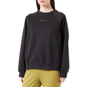 Champion Legacy American Tech W-Stretch Poly-Cotton Interlock Crewneck Sweatshirt voor dames, Zwart, S