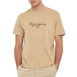 Pepe Jeans Chris T-shirt voor heren, Bruin (Kaki Beige), S