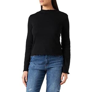 Urban Classics Dames Dames Dames Rib Turtelneck Longsleeve T-Shirt, Zwart, 4XL