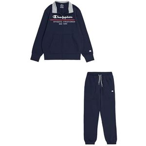 Champion Legacy Graphic Shop Authentic Sweatsuits B - Ultralight Spring Terry High Neck Full Zip Sportpak, marineblauw, 13-14 jaar kinderen en jongeren SS24, Navy Blauw, 13-14 Jaar