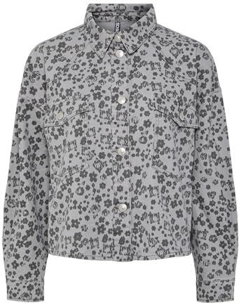 Blouse - Klassieke - Denim - Bloemenprint - Lange Mouwen - Losse Pasvorm
