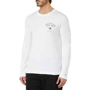 Tommy Hilfiger Boog Varsity Ls Tee L/S T-shirts, Wit, XL