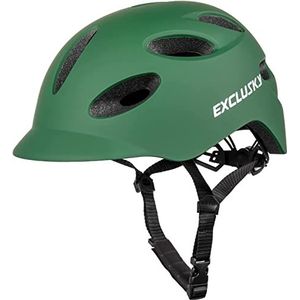 Exclusky Fietshelm voor dames en heren, mountainbike-helm, elektrische scooter voor volwassenen, met ledlicht, vizier, racefietshelm voor Urban 54-62 cm (M/L)