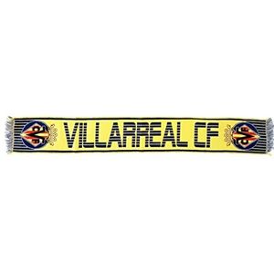 Villarreal C.F Sjaal, gestreept, geel, 130 x 20 cm, uniseks, volwassenen, beige