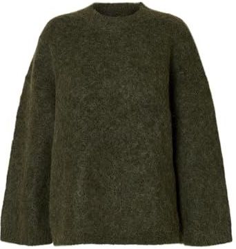 SELECTED Oversized trui 'SLFGabriella'  olijfgroen