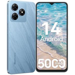 Blackview Wave 8C Telephone Portable Pas Cher 6Go+64Go/TF 2To, Android 14 Smartphone Débloqué 4G Dual SIM, Octa Core, Écran 6.5"" HD+/60Hz, Batterie 5000mAh, 13MP+8MP, Face ID/GPS/OTG/FM/2Ans Garantie